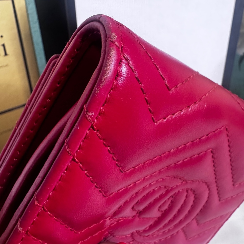 Gucci Red Quilted Leather Wallet - Picture 6 of 14